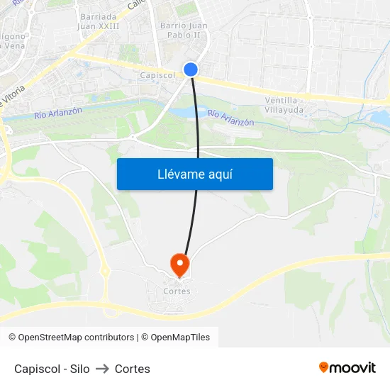 Capiscol - Silo to Cortes map