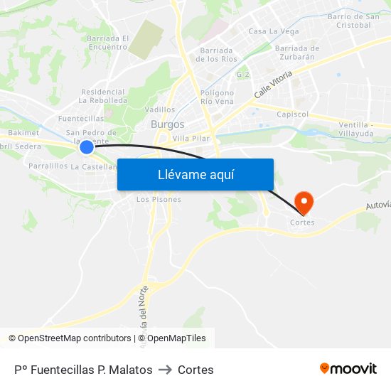 Pº Fuentecillas P. Malatos to Cortes map