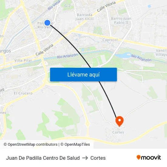 Juan De Padilla Centro De Salud to Cortes map