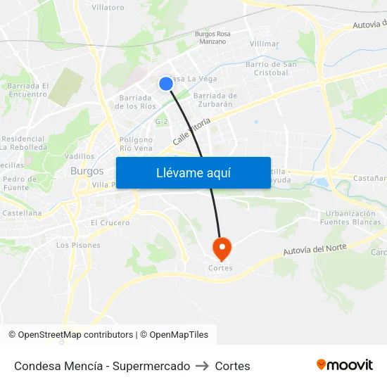 Condesa Mencía - Supermercado to Cortes map