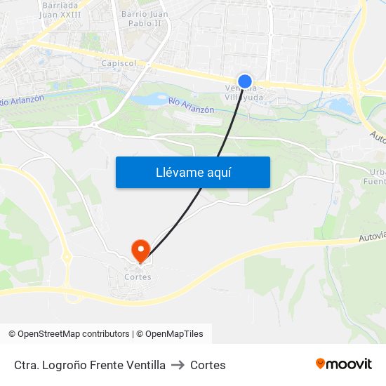 Ctra. Logroño Frente Ventilla to Cortes map