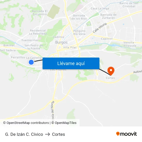 G. De Izán C. Cívico to Cortes map