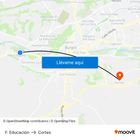 F. Educación to Cortes map