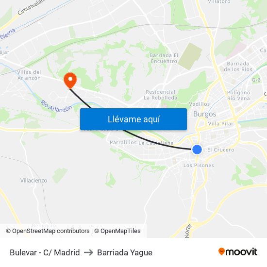 Bulevar - C/ Madrid to Barriada Yague map