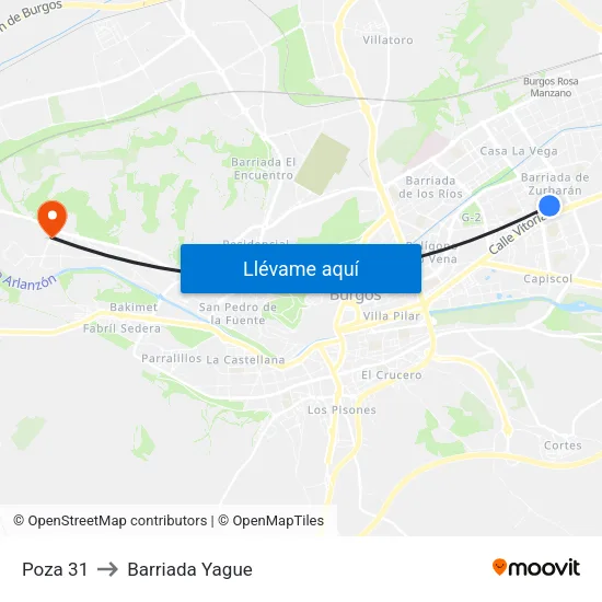 Poza 31 to Barriada Yague map