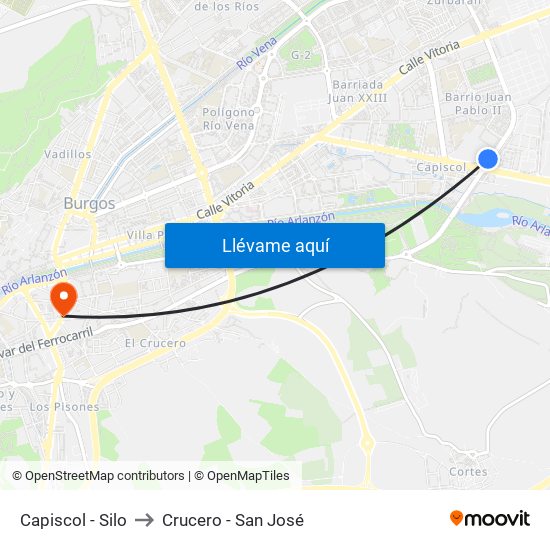 Capiscol - Silo to Crucero - San José map
