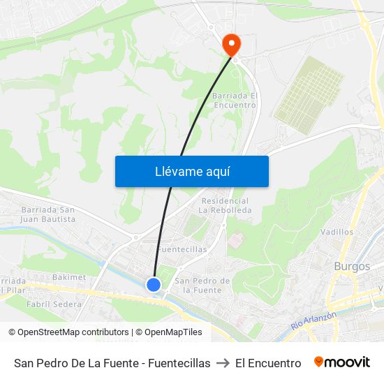 San Pedro De La Fuente - Fuentecillas to El Encuentro map