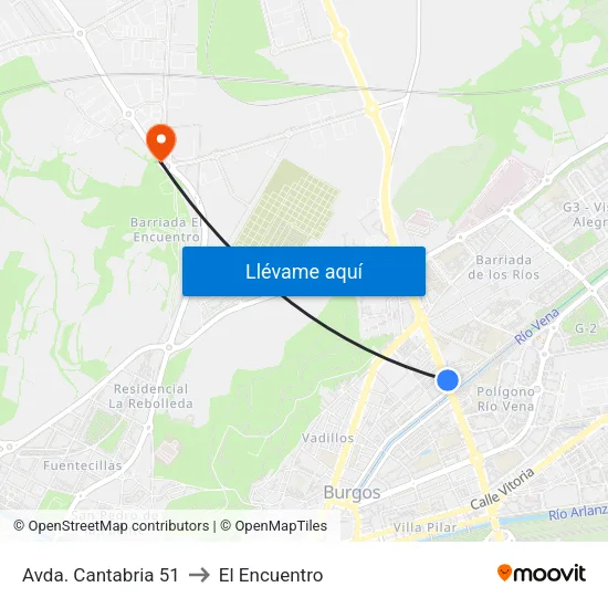 Avda. Cantabria 51 to El Encuentro map