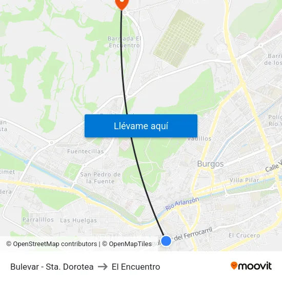 Bulevar - Sta. Dorotea to El Encuentro map