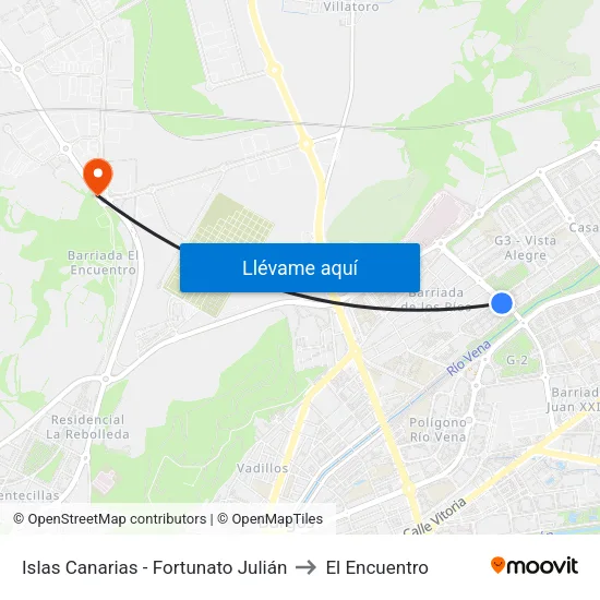 Islas Canarias - Fortunato Julián to El Encuentro map