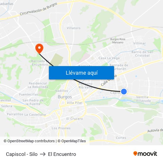 Capiscol - Silo to El Encuentro map