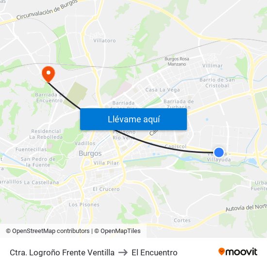 Ctra. Logroño Frente Ventilla to El Encuentro map