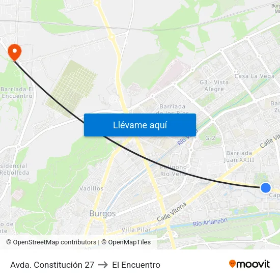 Avda. Constitución 27 to El Encuentro map