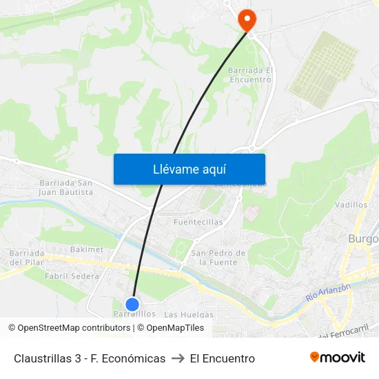 Claustrillas 3 - F. Económicas to El Encuentro map