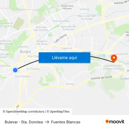 Bulevar - Sta. Dorotea to Fuentes Blancas map