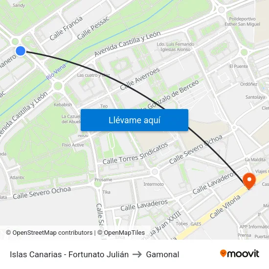 Islas Canarias - Fortunato Julián to Gamonal map