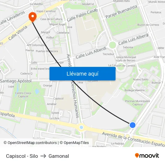 Capiscol - Silo to Gamonal map
