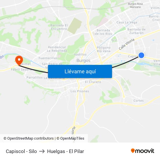 Capiscol - Silo to Huelgas - El Pilar map