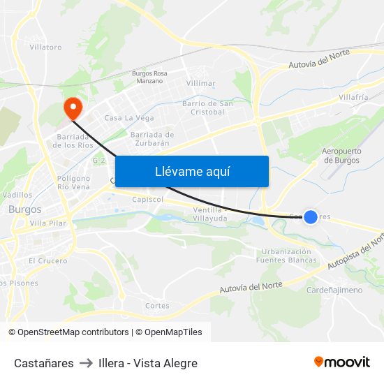 Castañares to Illera - Vista Alegre map
