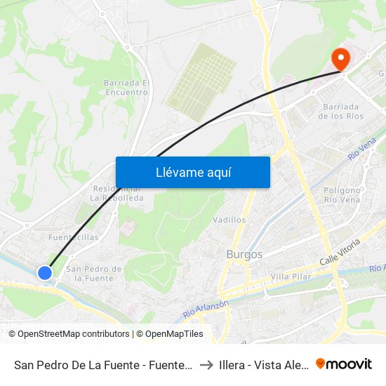 San Pedro De La Fuente - Fuentecillas to Illera - Vista Alegre map