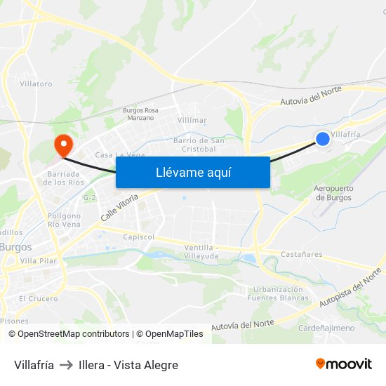 Villafría to Illera - Vista Alegre map