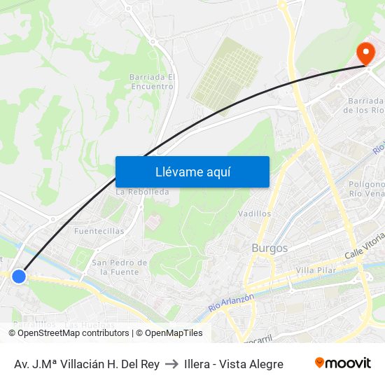 Av. J.Mª Villacián H. Del Rey to Illera - Vista Alegre map