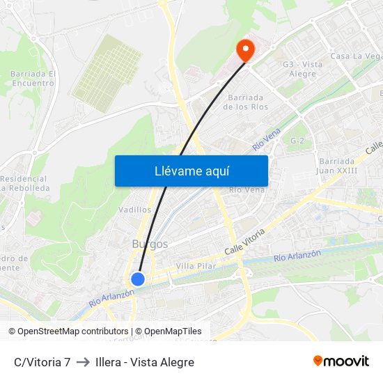 Vitoria 7 to Illera - Vista Alegre map