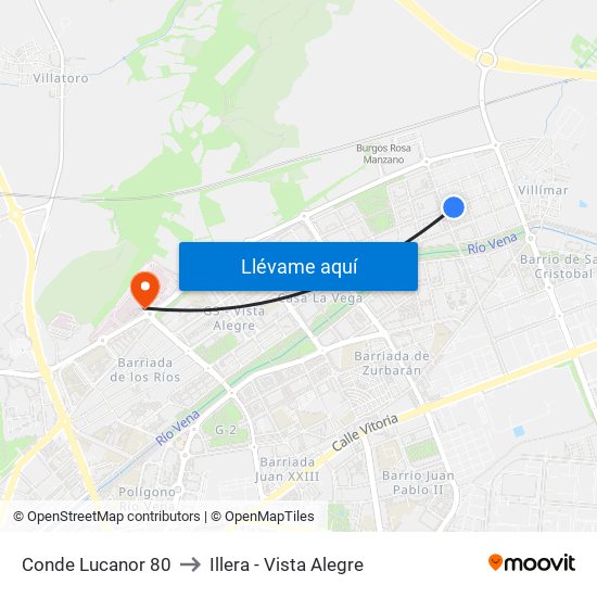 Conde Lucanor 80 to Illera - Vista Alegre map