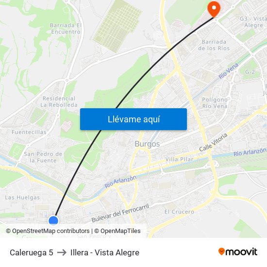 Caleruega 5 to Illera - Vista Alegre map