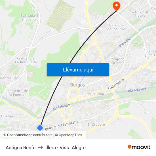 Antigua Renfe to Illera - Vista Alegre map