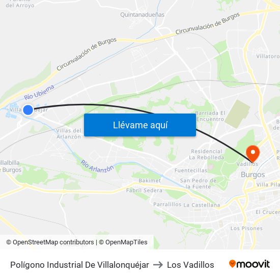 Polígono Industrial De Villalonquéjar to Los Vadillos map