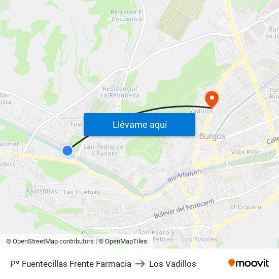 Pº Fuentecillas Frente Farmacia to Los Vadillos map