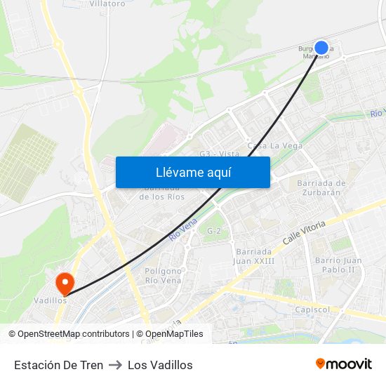 Estación De Tren to Los Vadillos map