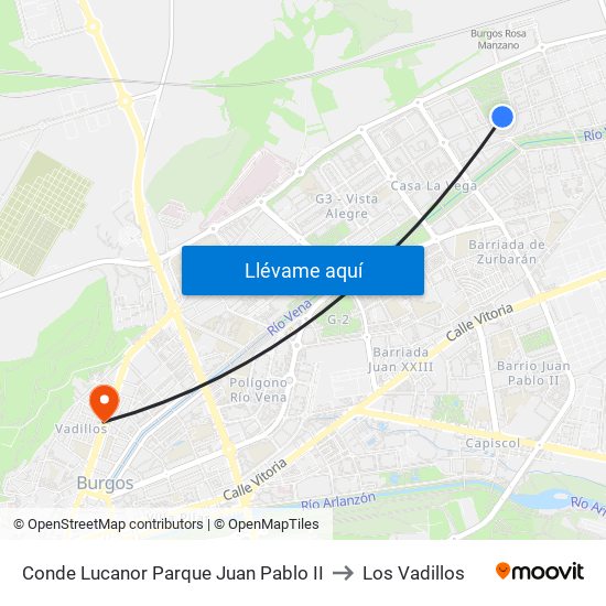 Conde Lucanor Parque Juan Pablo II to Los Vadillos map