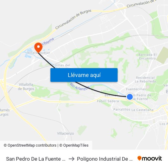 San Pedro De La Fuente - Fuentecillas to Polígono Industrial De Villalonquéjar map