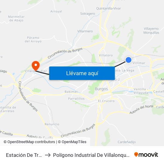 Estación De Tren to Polígono Industrial De Villalonquéjar map