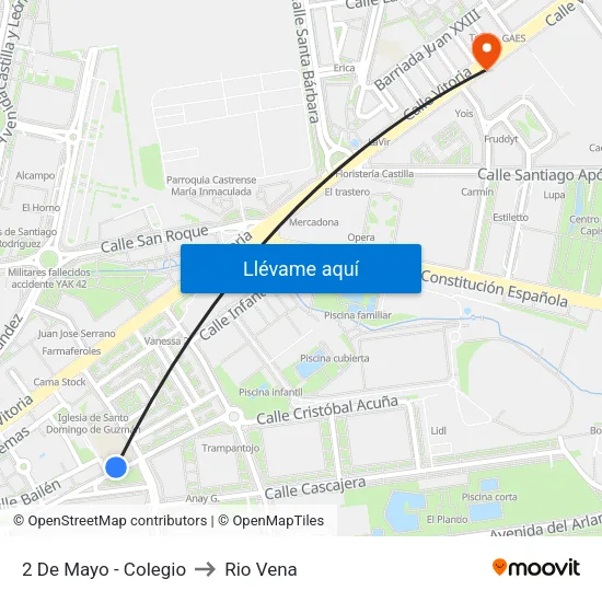 2 De Mayo - Colegio to Rio Vena map