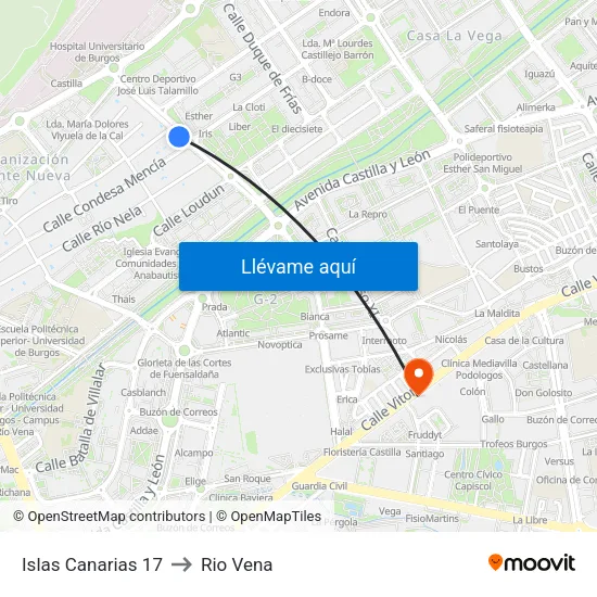 Islas Canarias 17 to Rio Vena map