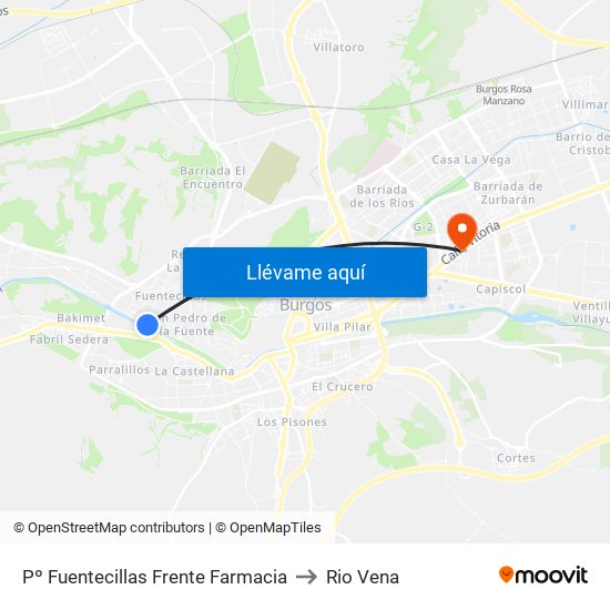 Pº Fuentecillas Frente Farmacia to Rio Vena map
