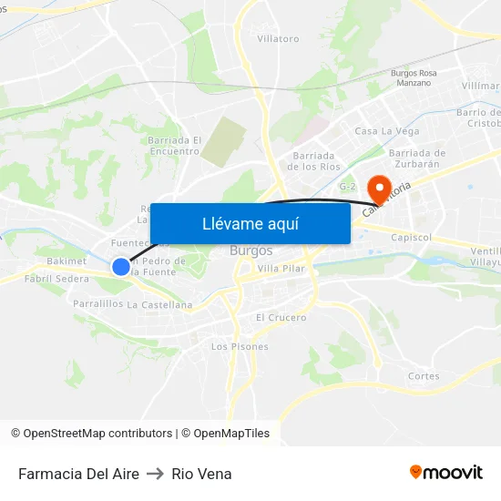 Farmacia Del Aire to Rio Vena map