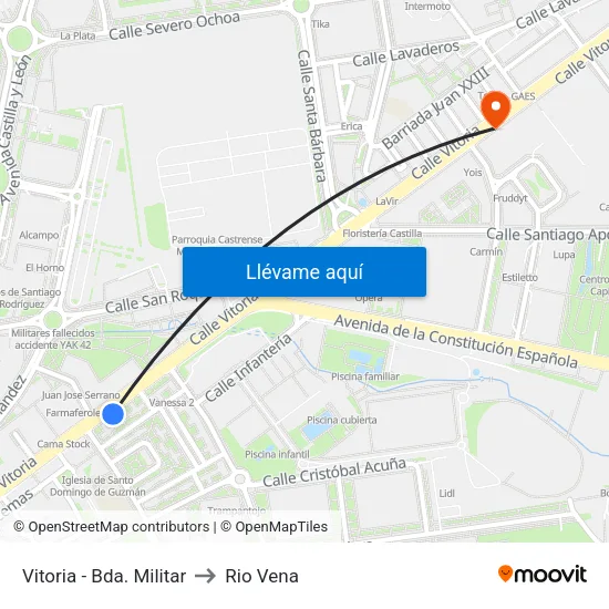 Vitoria - Bda. Militar to Rio Vena map