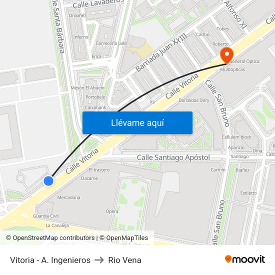 Vitoria - A. Ingenieros to Rio Vena map