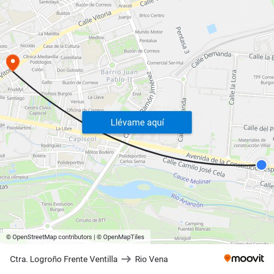 Ctra. Logroño Frente Ventilla to Rio Vena map