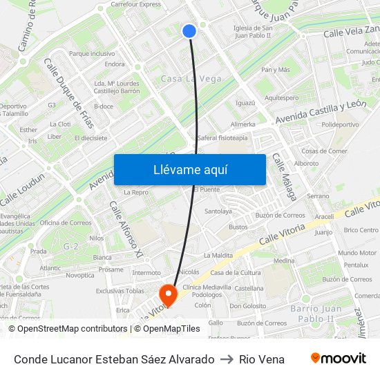 Conde Lucanor Esteban Sáez Alvarado to Rio Vena map