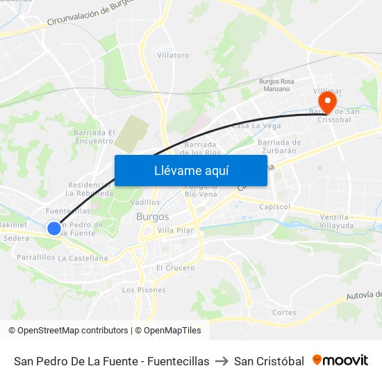 San Pedro De La Fuente - Fuentecillas to San Cristóbal map