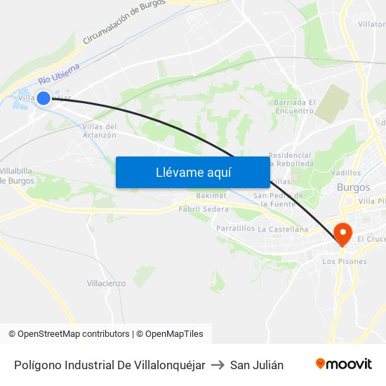 Polígono Industrial De Villalonquéjar to San Julián map