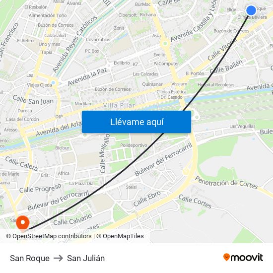 San Roque to San Julián map