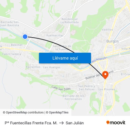 Pº Fuentecillas Frente Fca. M. to San Julián map