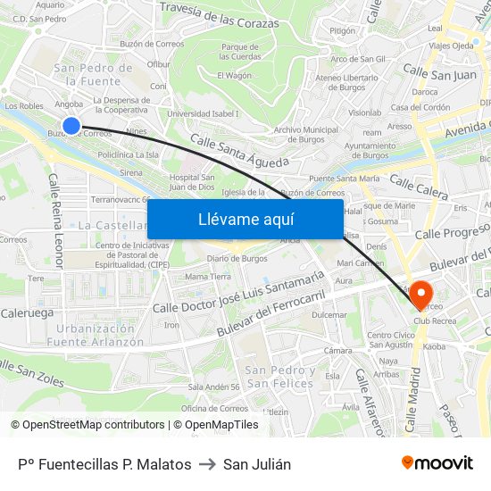 Pº Fuentecillas P. Malatos to San Julián map