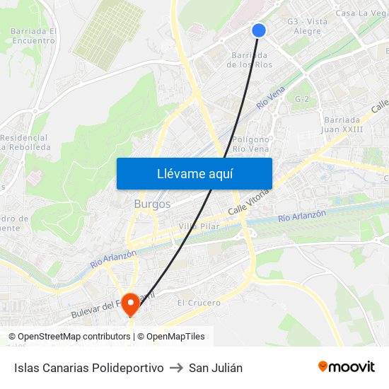 Islas Canarias - Centro Deportivo to San Julián map